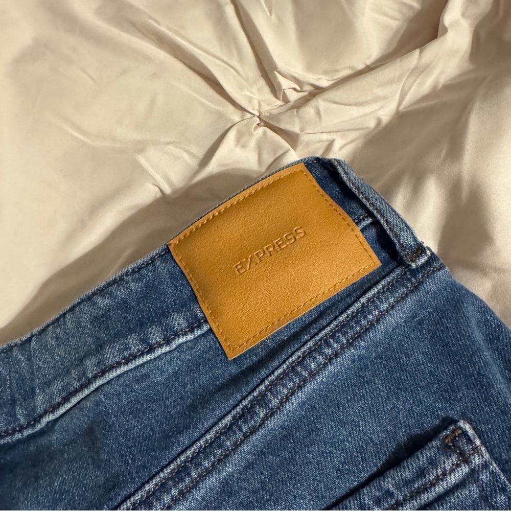 Express Deep Blue Baggy Low Rise Stretch Jeans - Picture 9 of 9